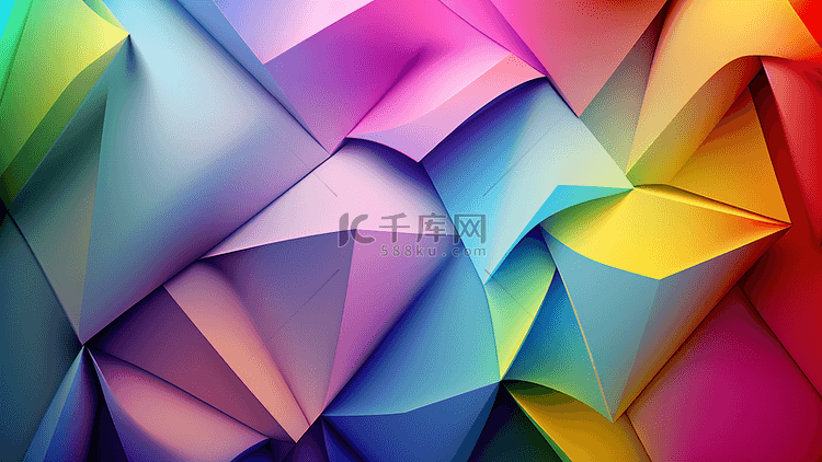 彩色抽象三角背景