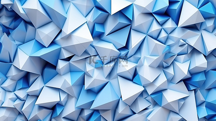 3d 渲染垃圾表面与三角形蓝色