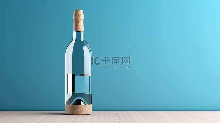 广告概念的 3D 渲染与空白酒