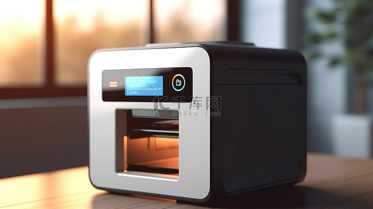 3D 渲染打印机终极办公技术概念