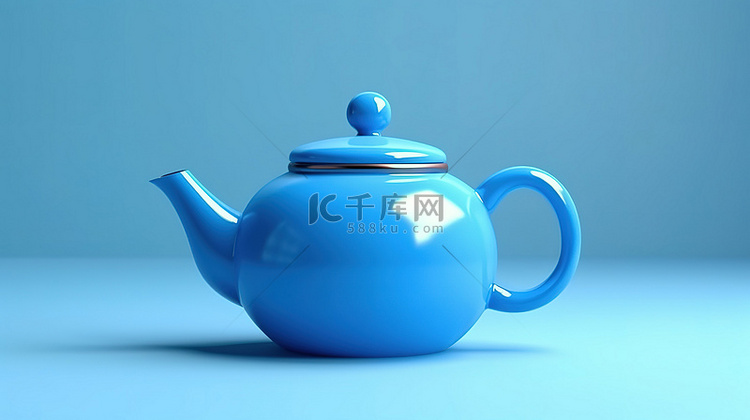 3D 渲染一个迷人的陶瓷茶壶，