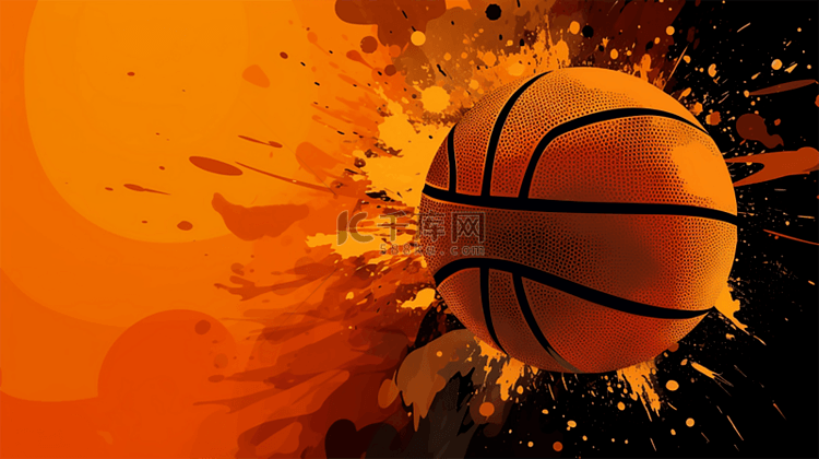篮球球类运动简约热血背景图