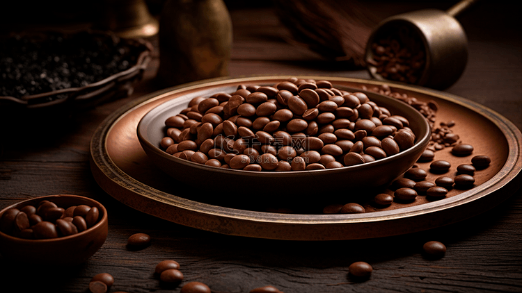 甜品巧克力豆棕色质感背景
