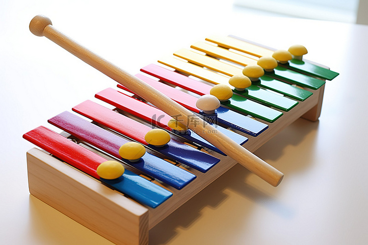 带木棍的彩色木琴