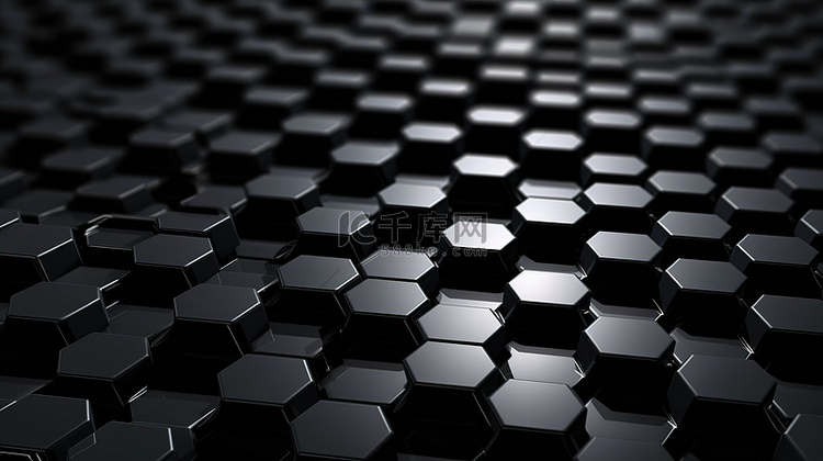 动态波蜂窝概念未来黑色六边形 