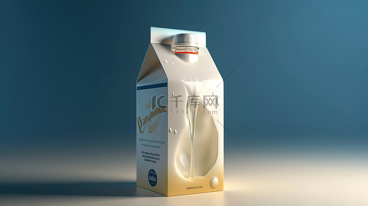 牛奶包装的 3D 渲染包装设计