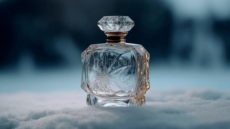 香水透明雪地宁静背景