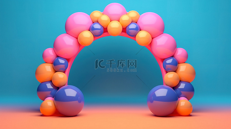 通过 3D 渲染创建的蓝色背景