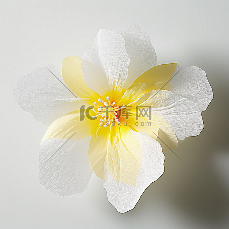由纸制成的白色和黄色的花