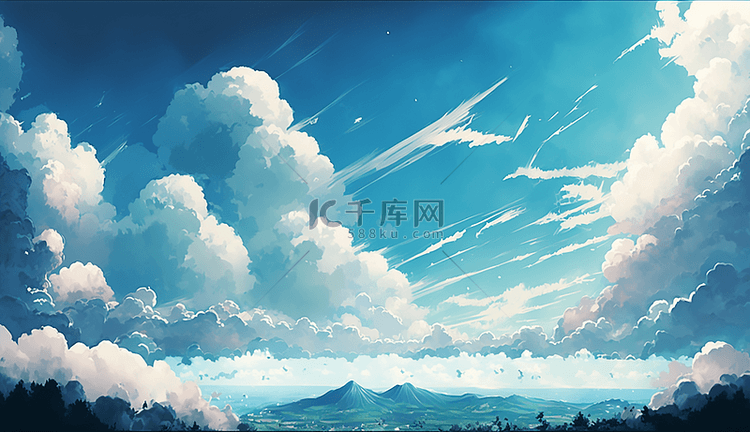 天空淡蓝色唯美背景