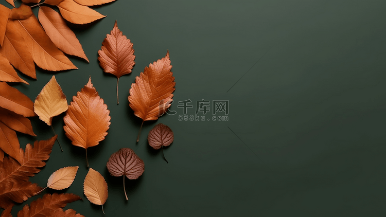 秋天落叶树叶摄影广告背景