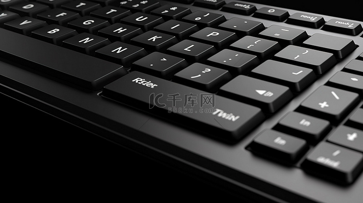 现代技术时尚的黑色键盘，在 3