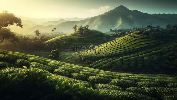 茶园茶叶植物自然背景