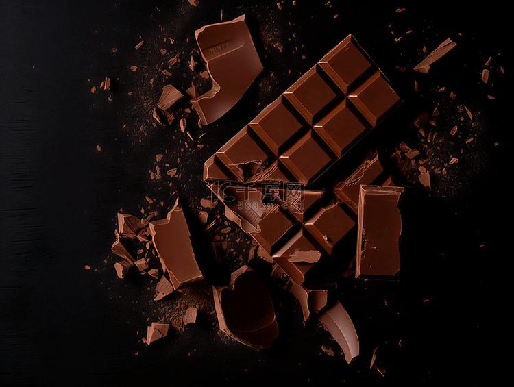 甜品美食黑巧克力摄影广告背景