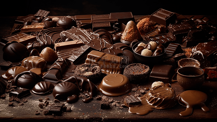 巧克力美味食品背景