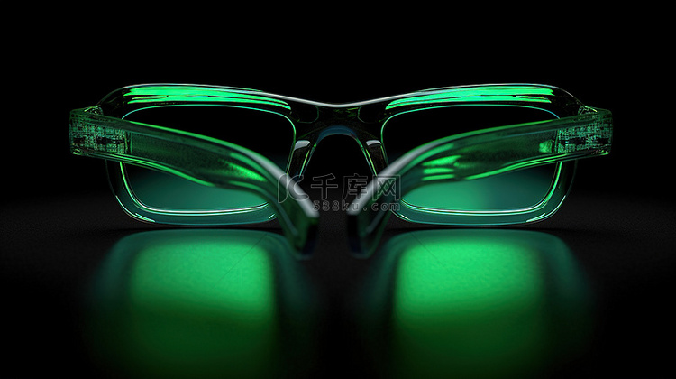 翠绿的3D眼镜