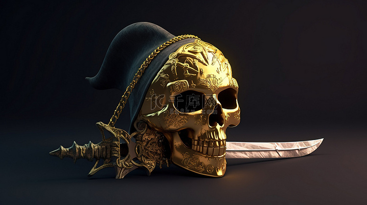 币安海盗主题帽剑头骨和加密货币