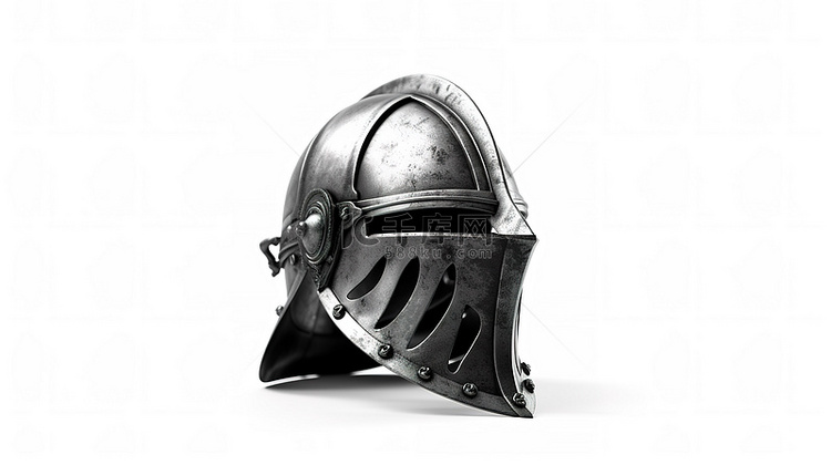 3d 渲染中世纪骑士头盔军装从