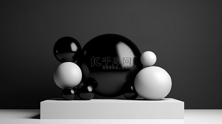 带球形球的单色底座 用于广告设