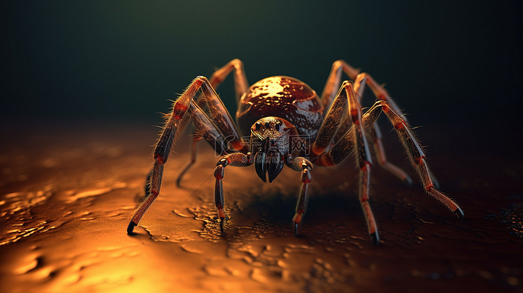 令人毛骨悚然的 3D 蜘蛛的插图