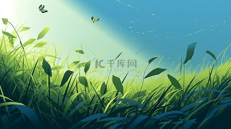 绿色水稻自然风景