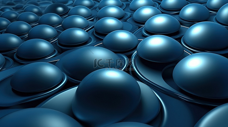 3d 渲染抽象蓝色球体背景