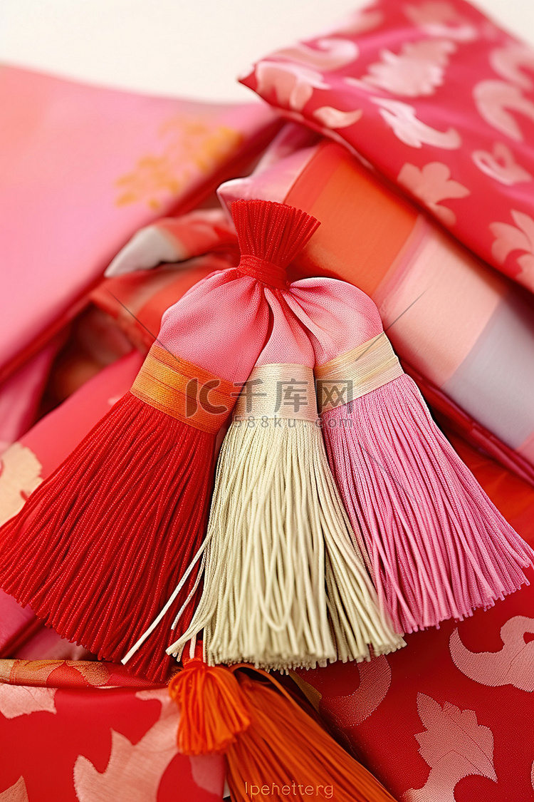 中式婚礼红色流苏小袋