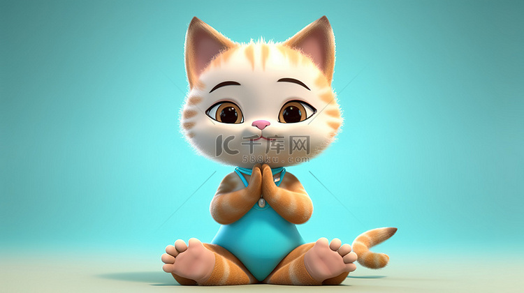 可爱的猫科动物从事瑜伽练习 3