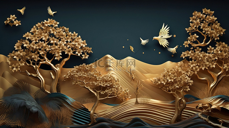 金树山令人惊叹的 3D 艺术壁