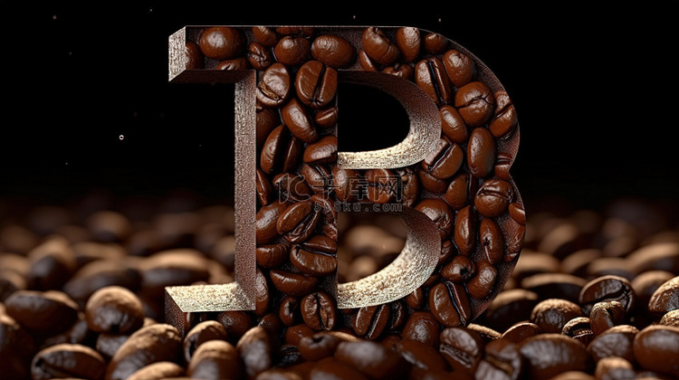 b 代表豆子 3d 渲染的咖啡