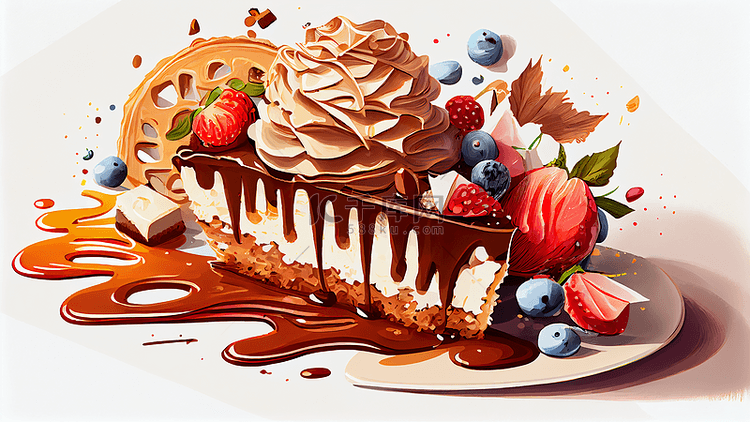 甜点芝士巧克力蛋糕背景