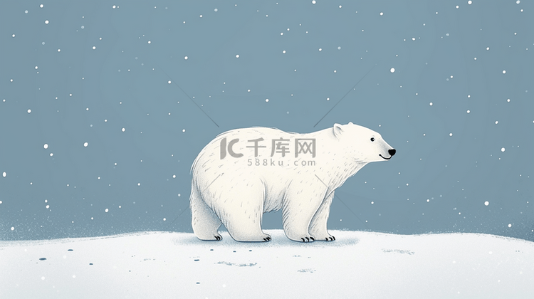 清新可爱北极熊电脑壁纸背景图片