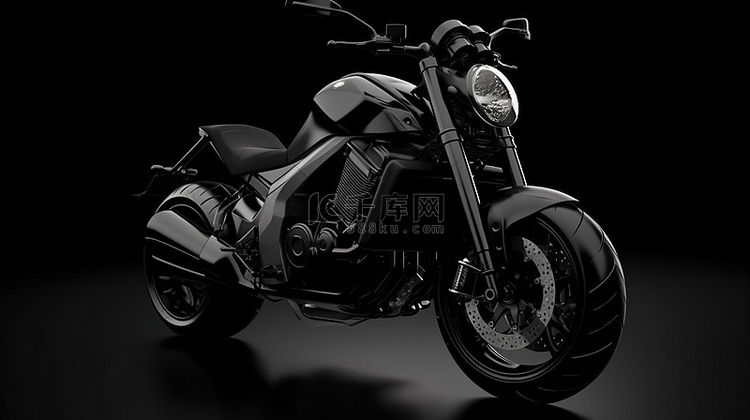 黑色两座城市摩托车的时尚 3D