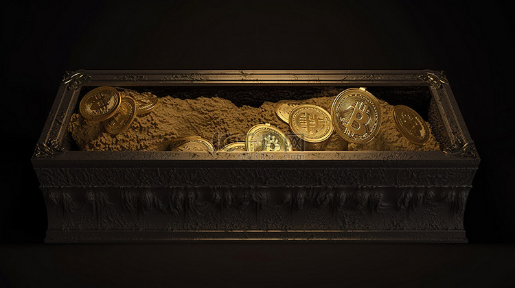 加密货币棺材葬礼中比特币硬币的