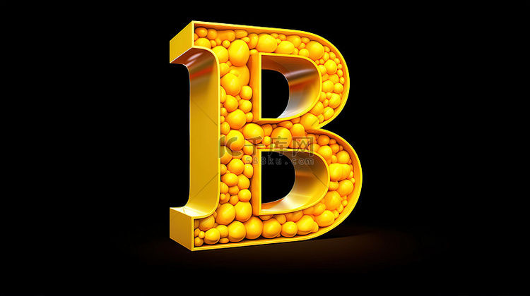 字母 b 的 3d 渲染字体作