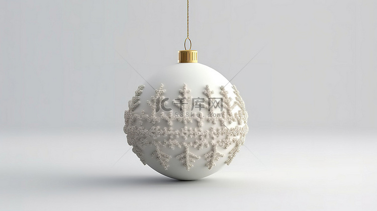 用于树装饰的孤立白色圣诞球模型