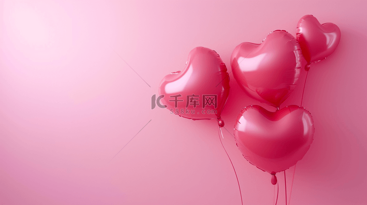 温馨浪漫粉红色爱心气球的图片9