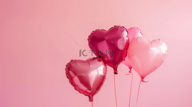 温馨浪漫粉红色爱心气球的图片5