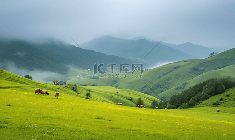 一家人户外野餐开心互动