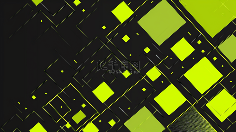黑绿色几何图形图案方块艺术商务