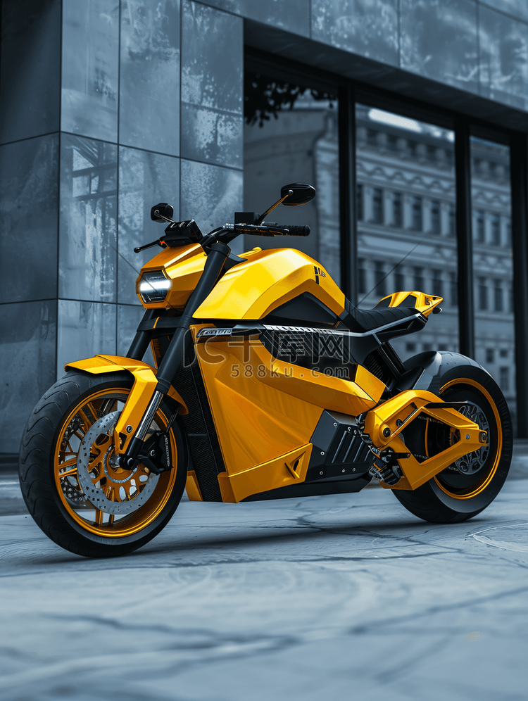 黄色的电动摩托车