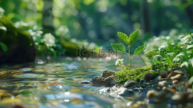 户外自然河流花草的摄影8图片