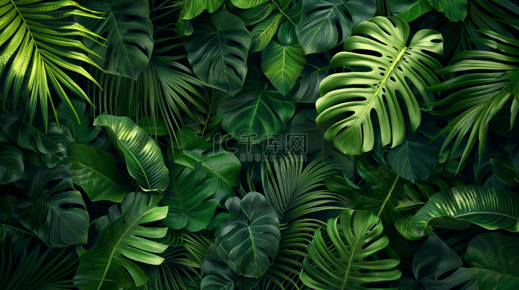 绿色热带植物绿植背景14