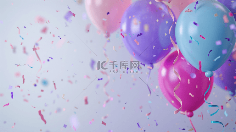 彩色气球彩带节日聚会的背景10