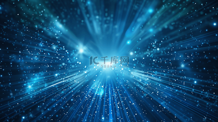 蓝色大气商务粒子光线光速科技背