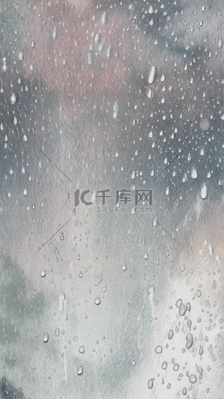 国风春雨春天雨中景色设计图