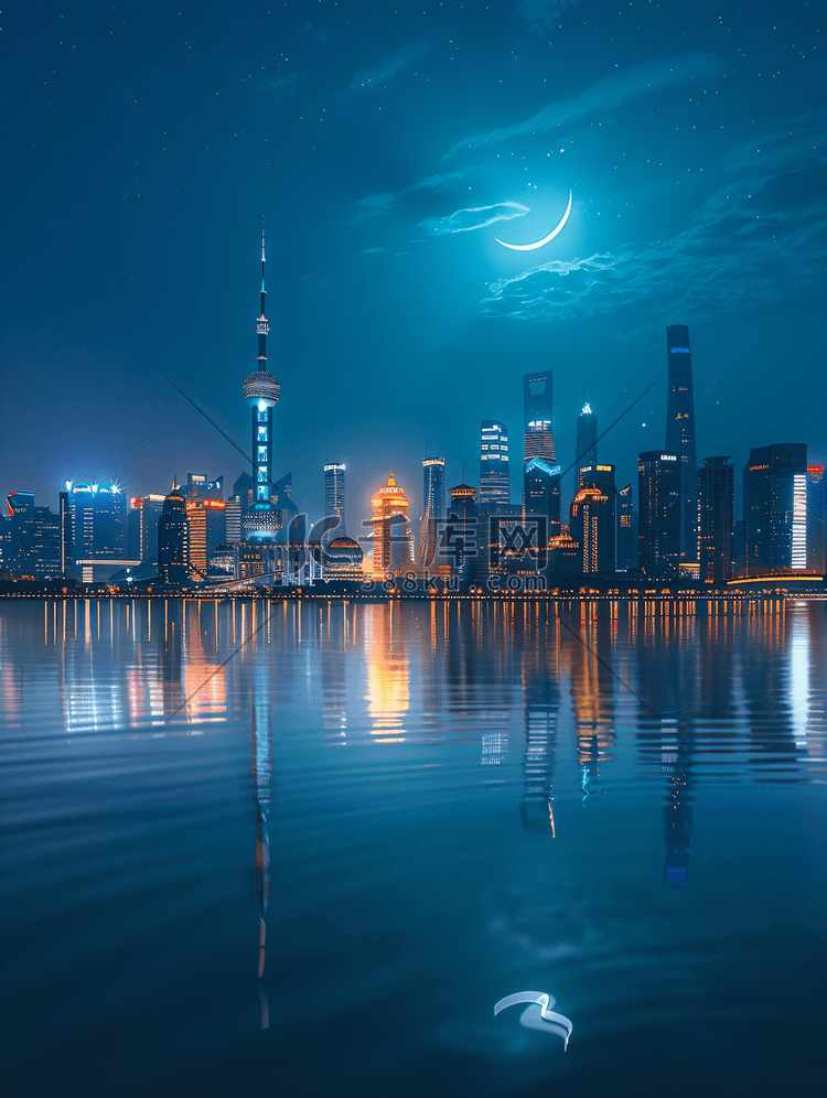 美丽的黄浦江畔夜景