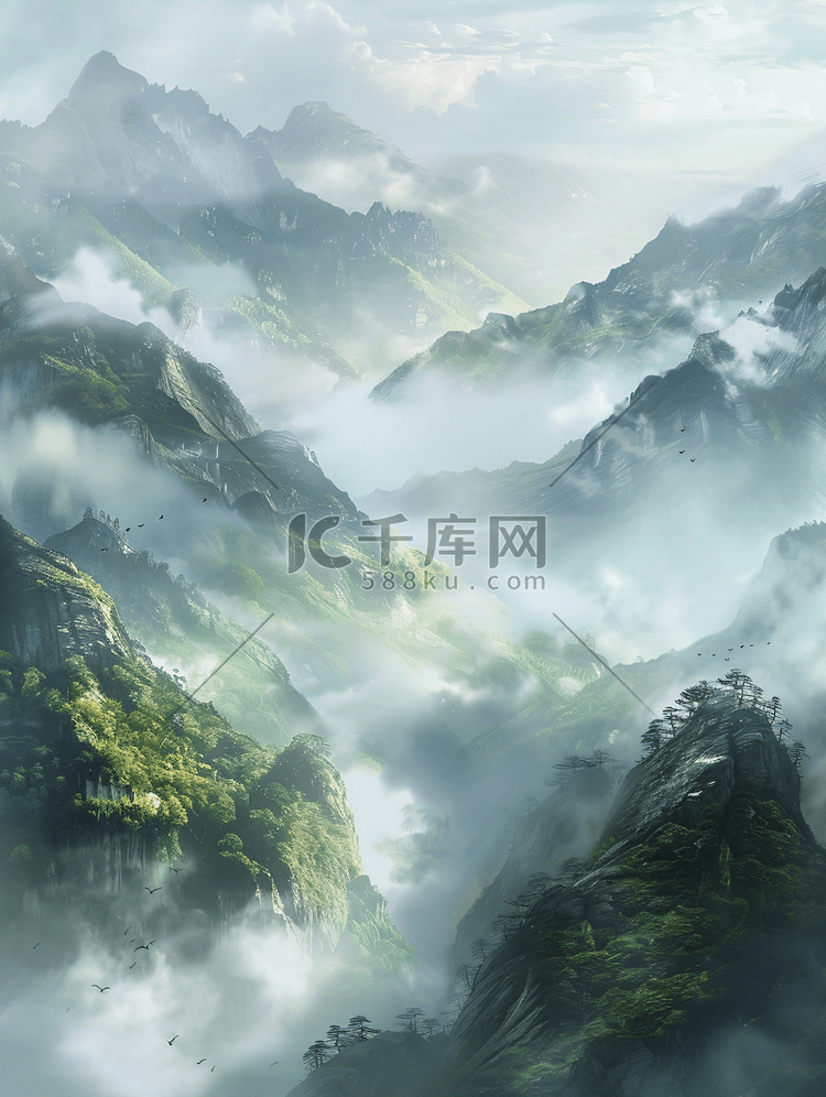 云雾群山唯美风景