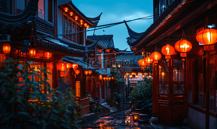 西塘夜景传统建筑