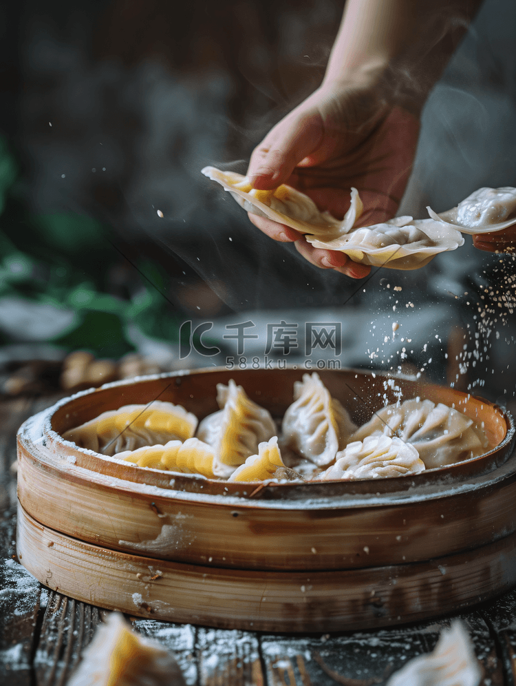 包水饺手部特写